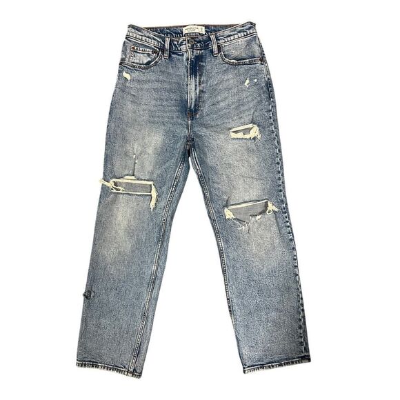 ABERCROMBIE & FITCH ULTRA HIGH RISE THE ANKLE STRAIGHT JEAN SIZE 8 - Picture 1 of 3